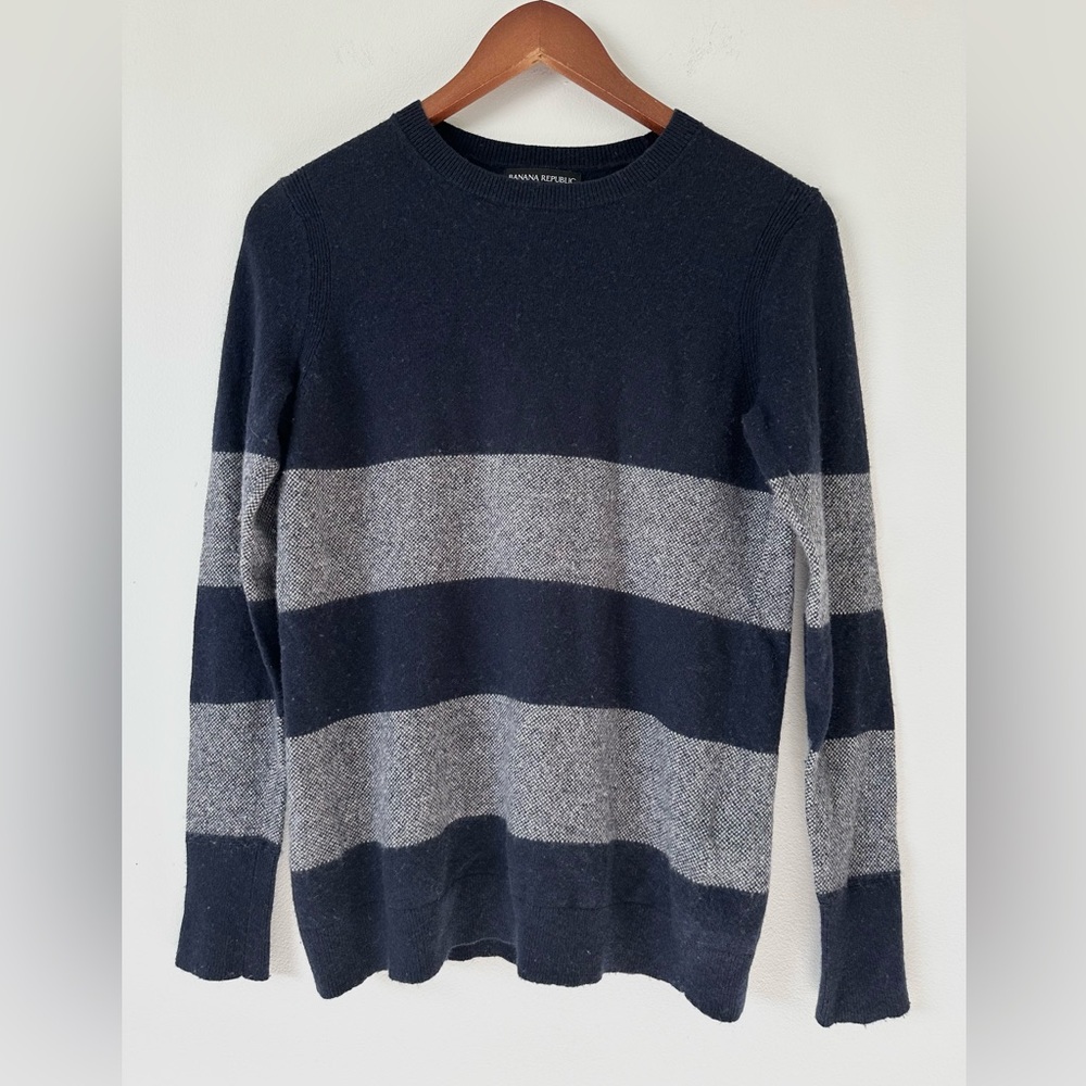 Banana Republic Filpucci Fine Italian Wool Yarn Blue Long Sleeve Sweater Size S